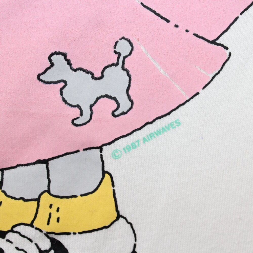 Vintage 1987 Large Womens Graphic Bobby Sox Bunny Poodle Skirt Sweatshirt - Picture 7 of 11